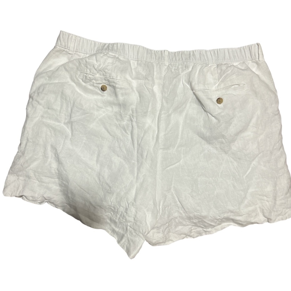 J.Crew White Linen Shorts Women’s 2X Pull On Casual Summer Beach Plus Size - Picture 5 of 7
